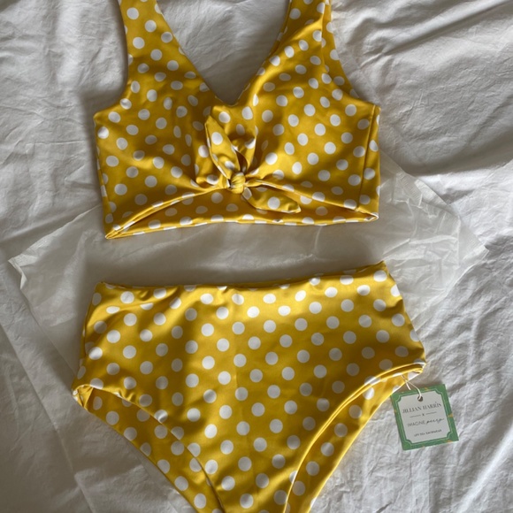 NWT Imagine Perry x Jillian Harris Two Piece Yellow Polka Dot Large - Picture 4 of 6